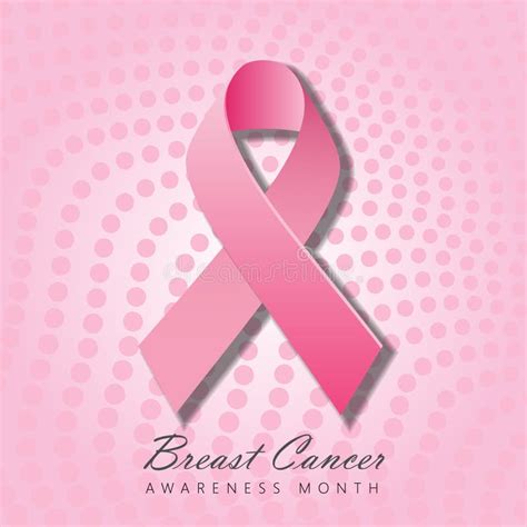 Breast Cancer Awareness Month Poster Or Banner Design With Realistic