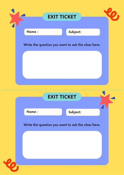 Page 2 Free Printable Exit Ticket Templates You Can Customize Canva