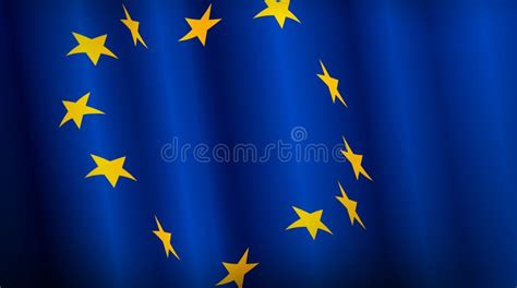 European Union Flag Waving Banner Vector Illustration Stock Vector