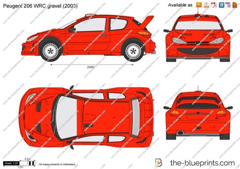 Peugeot 206 Wrc Gravel Vector Drawing Peugeot Vector Drawing Drawings