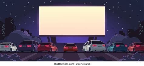 Outdoor Cinema Drivein Movie Theater Cars Stock Vector (Royalty Free ...