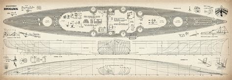 Bismarck Part 03 Of The Ship Plans Iconic World War Ii Battleship Of