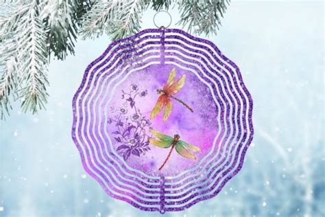 Wind Spinner Dragonflies And Flowers Graphic By Little Rabbit 995 · Creative Fabrica