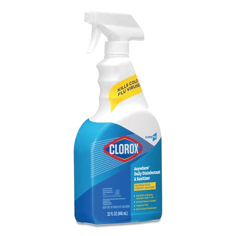 Clorox® Anywhere Hard Surface Sanitizing Spray, 32oz Spray Bottle, 12 ...