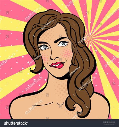 Sexy Pop Art Woman Squinted Eyes Stock Vector Royalty Free 738609322