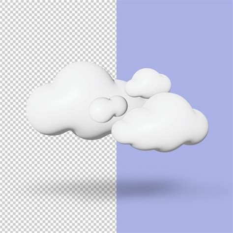 Premium PSD | 3d soft round cartoon fluffy clouds