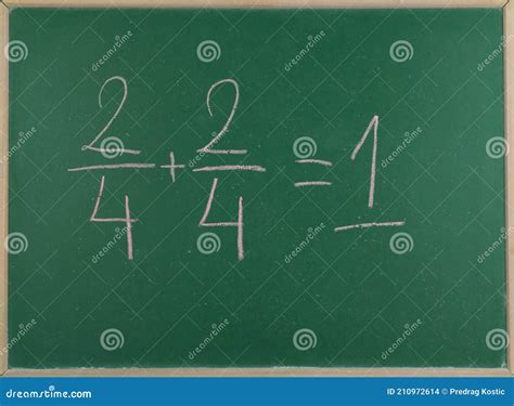 Mathematical Representation Addition of Two Fractions Stock Photo ...
