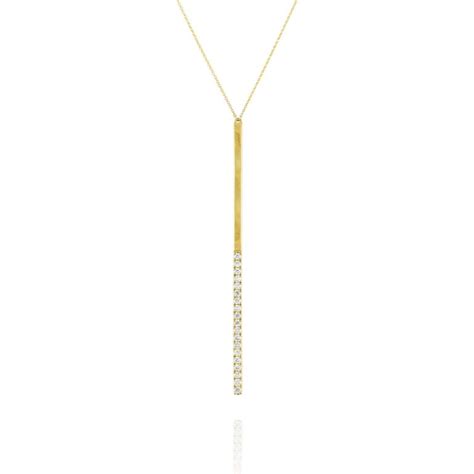 Stick Pendant in 18k Yellow Gold Covered With Diamonds on Gentle ...