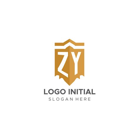 Monogram Zy Logo With Shield Geometric Shape Elegant Luxury Initial Logo Design 25760388 Vector