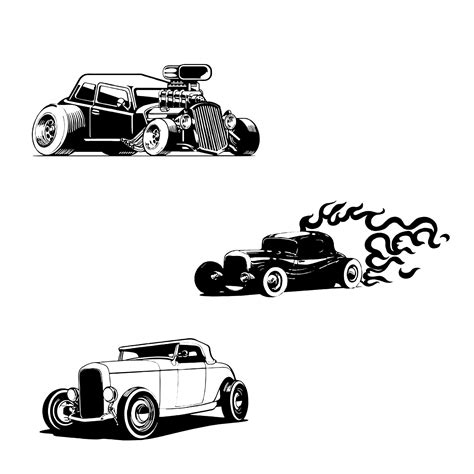 Hot Rod Svg Bundle Hot Rod Clipart Classic Car Vector Vintage Car Decal Hot Rod Cut Files