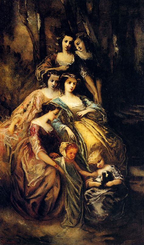 Empress Eugénie and her attendants by Adolphe E Monticelli private