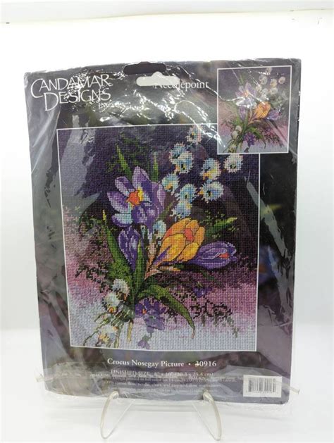 Candamar Designs 30916 Crocus Nosegay Needlepoint Picture Kit Etsy