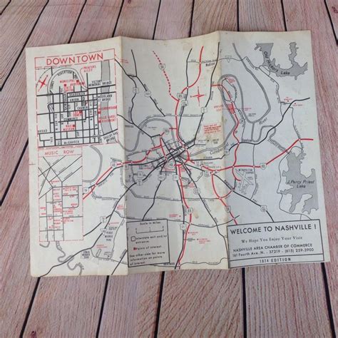 Vintage Tourist Map Nashville Tennessee Tn 1974 Country Music Opryland