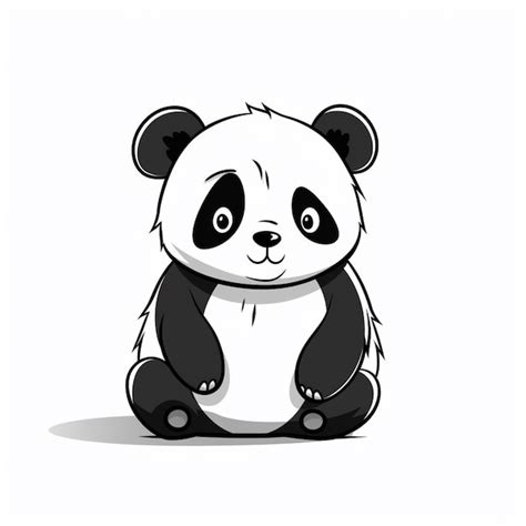 Um urso panda de desenho animado sentado no chão as patas cruzadas