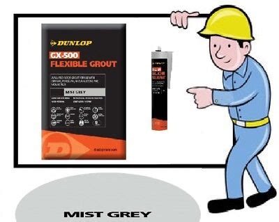 Dunlop Flexible Floor Wall Tile Grout Silicone Sealants Mist Grey 2