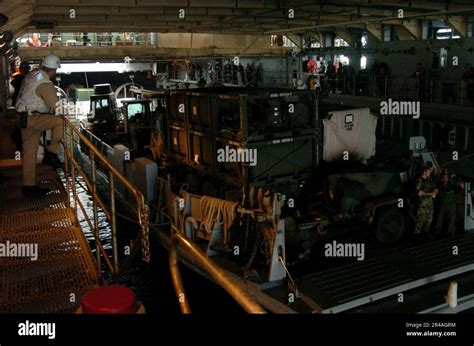 Us Navy Landing Craft Utility Lcu 1651 Attached To Assault Craft Unit One Acu 1 Pulls Into