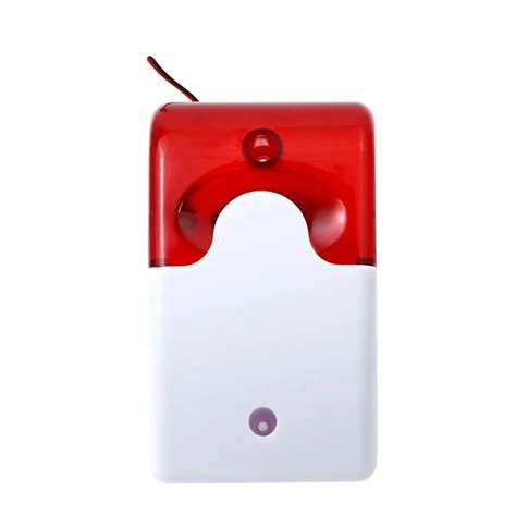 Mini Wired Strobe Siren Durable 12V Sound Alarm Strobe Flashing Red