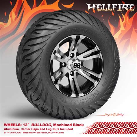 BNDL-TR1215-WH1202-CC0001-LN – SGC 12" Bulldog Machined/Black Wheel - Aluminum Alloy / STEELENG