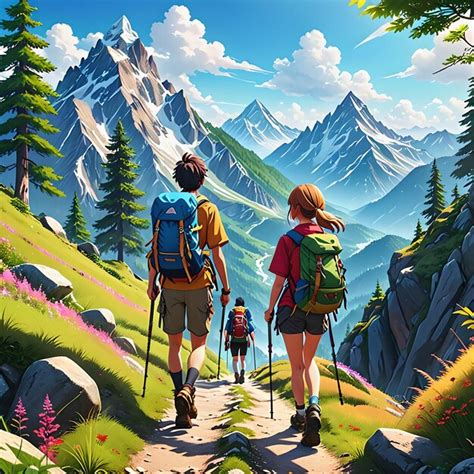 ultimate friendship hiking adventure anime realistic nature