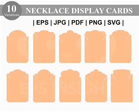 Necklace Display Card Svg Necklace Display Template Cricut Etsy