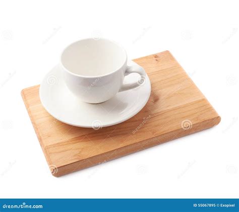 Empty Cup On A Wooden Board Isolated Stock Image Image Of Espresso