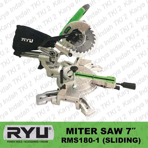 Miter Saw Sliding 7 Inch RYU RMS180 1 Mesin Gergaji Potong Aluminium