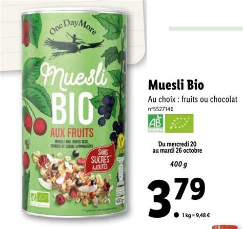 Promo Muesli Bio Chez Lidl