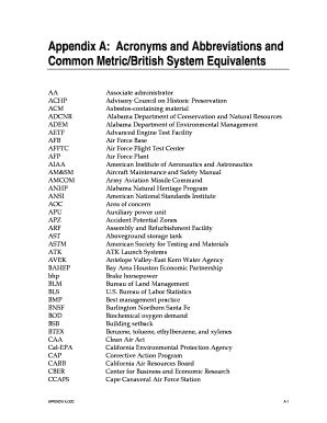 Fillable Online Nasa Appendix A Acronyms And Abbreviations And Fax