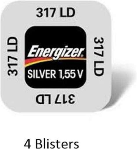 4 Stuks 4 Blisters A 1 Stuk Energizer Zilver Oxide Knoopcel 317 LD 1