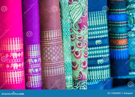 Colorful Of Native Thai Style Silk Beautiful Handmade Woven Fabrics