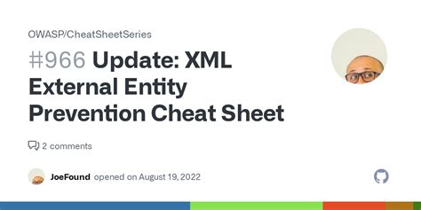 Update Xml External Entity Prevention Cheat Sheet · Issue 966 · Owasp