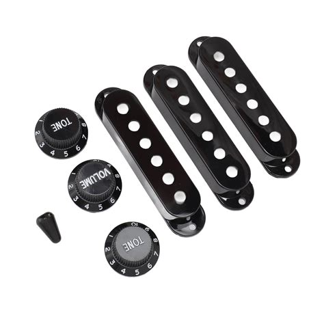 6 Hole Single Coil Guitar Pickup Cover Volume Tone Knob Switch Tip Kit Ebay