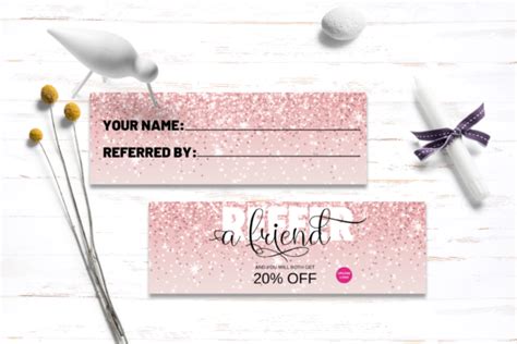 Pink Glitter Referral Cards Graphic By Andreea Eremia Design · Creative