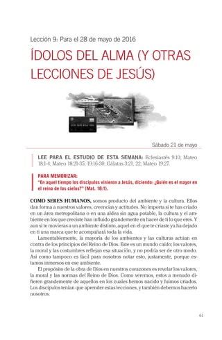 Leccion Adultos Dolos Del Alma Y Otras Lecciones De Jes S Pdf