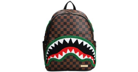 Sprayground Shark Checked Backpack In Red For Men Lyst