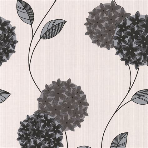 Graham Brown Superfresco Cream Grey Floral Wallpaper Brown