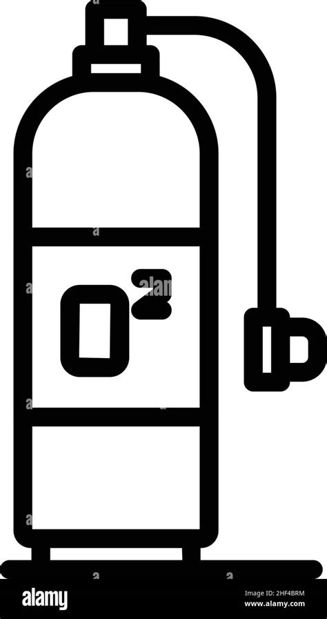 Vector De Contorno Del Icono Del Tanque De Ox Geno Concentrador M Dico
