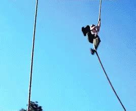 Captain Marvel Obstacle Rope Jump | GIF | PrimoGIF