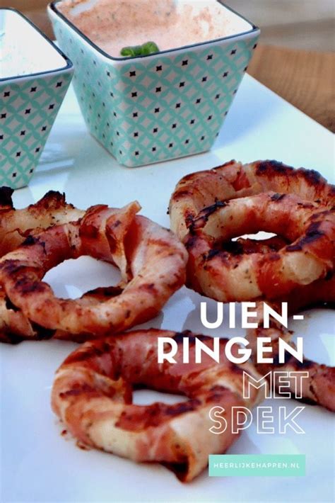 Uienringen Met Spek Van De Bbq Recept Bbq Recepten Recepten Bbq Eten