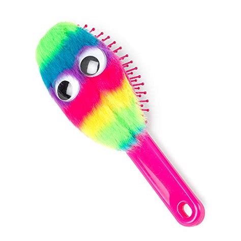 Buy Claire's Accessories Neon Striped Googly Eye Paddle Hair Brush ...