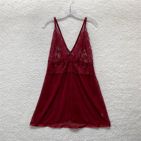 Avid Love Intimates Sleepwear Avid Love Plus Size Red Sheer Lace