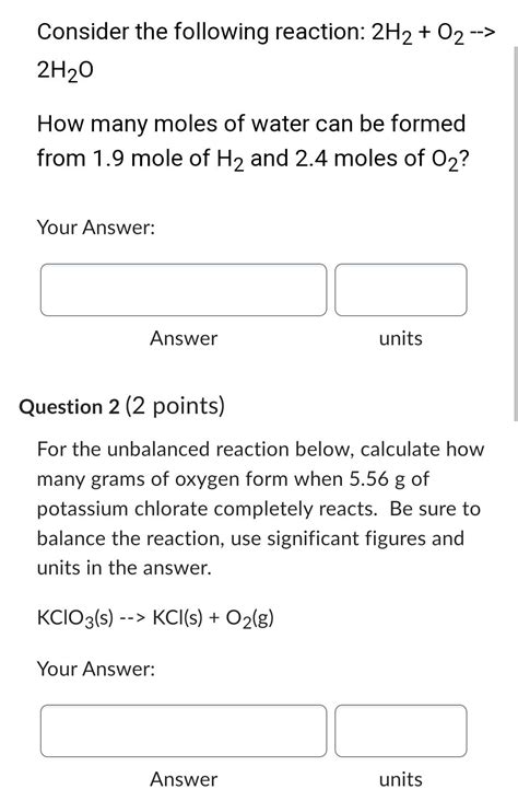 Solved Consider The Following Reaction 2h2o2− 2h2o How