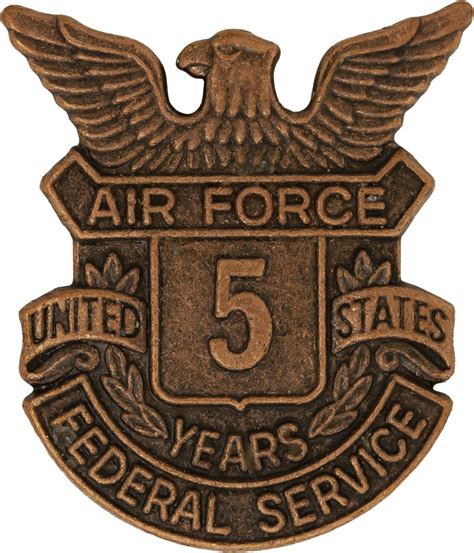 Usaf Length Of Service Button 5 Years Lapel Pin