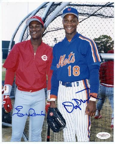 Eric Davis Darryl Strawberry Signed Photo Jsa