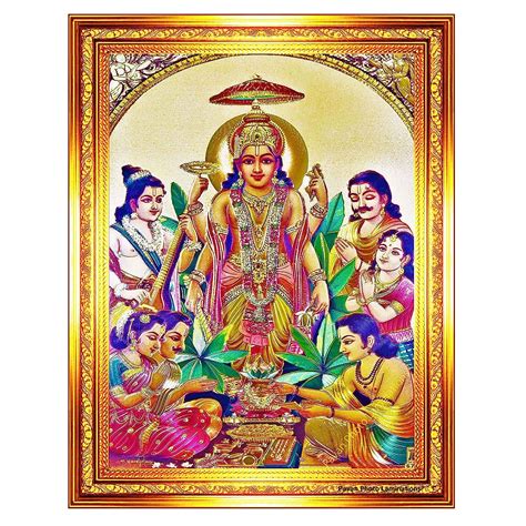 Pavan Photo Laminations Golden Foil Lord Sri Satyanarayana Swamy