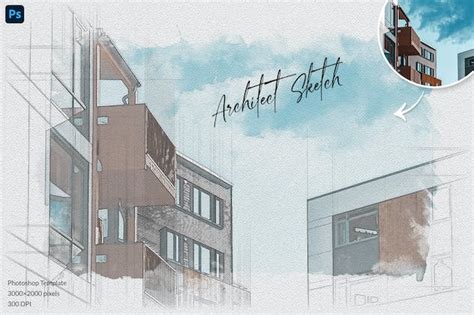 Architect Sketch Photo Template - Design Template Place