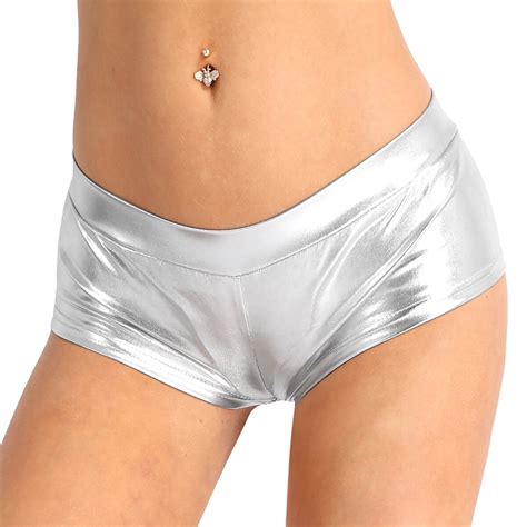 Short Sexy Pour Femmes Similicuir Aspect Verni Wetlook Pantalon Chaud