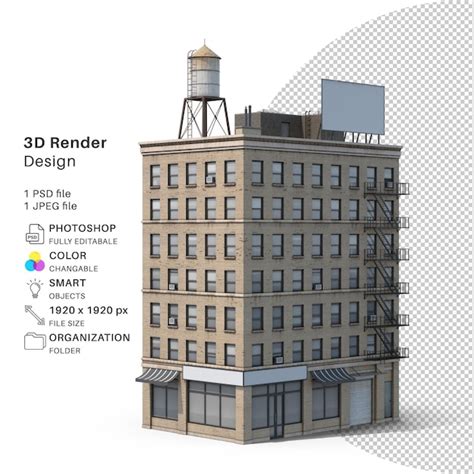 Edificio De Apartamentos Modelaci N D Archivo Psd Edificio Realista