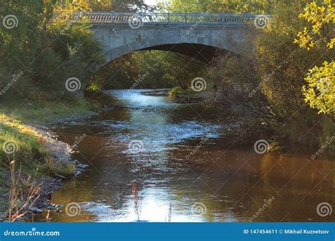 Old Stone Bridge Across Small Stream In The Woods Stock Image Image