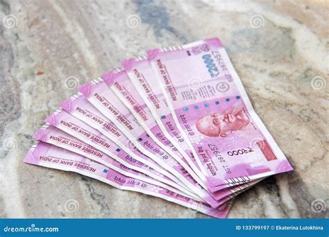 Two Thousand Rupees Indian Money And Banknotes 2 000 Rupees Stock